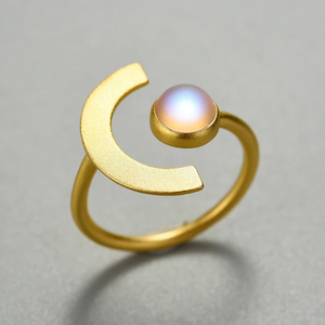 Sanftes Mondlicht | Einstellbarer Designer-Ring | 925 Sterling Silber