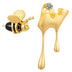 Nyuki Bee | Bienen Ohrringe  | 925 Sterling Silber mit Achat und Zirkonia
